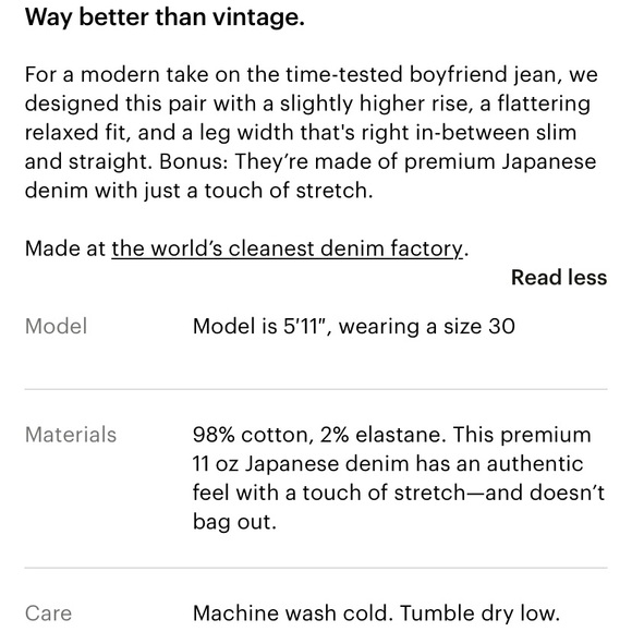 Everlane Modern Boyfriend Straight Leg Jeans Size 30 - Picture 15 of 16